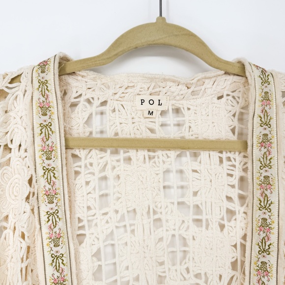 POL Crochet Cream Kimono Size L - Picture 2 of 5